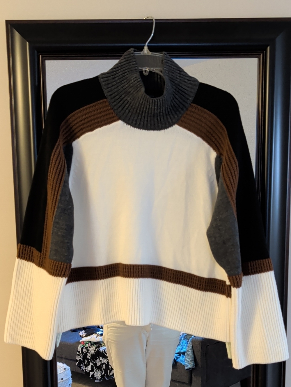 Nordstrom Halogen Brand Colorblock Sweater - Cream, Black, Brown, Gray